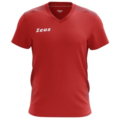 T-shirt desportiva vermelha com logo Zeus branco