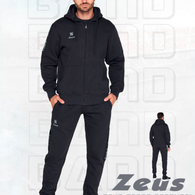 Conjunto desportivo preto com estampas brancas Zeus