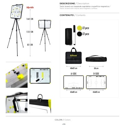 Quadro tático Zeus com tripé ajustável e superfície magnética