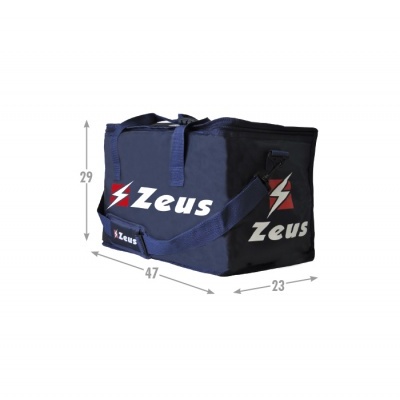 Bolsa térmica azul escura Zeus com alças e logótipos visíveis