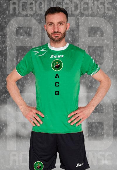 Uniforme desportivo verde e preto com logótipos Zeus e ACB