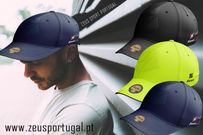 Bonés desportivos Zeus em vários cores com logótipo bordado.