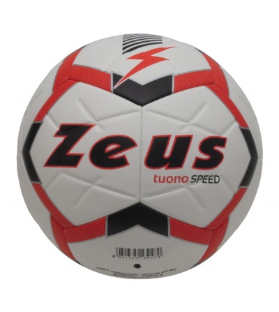 Bola de futebol Zeus tuono SPEED branca, vermelha e preta