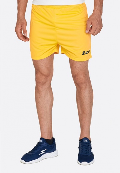 Shorts amarelos desportivos com logótipo preto