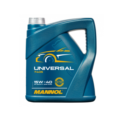 Recipiente azul de óleo de motor Mannol Universal 15W-40