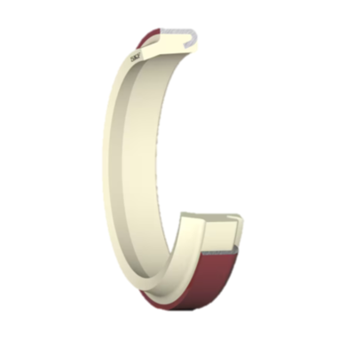 Pulseira branca com detalhe vermelho, material plástico ou silicone
