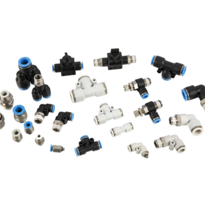 conectores e acessórios para tubagem de plástico e metal variados