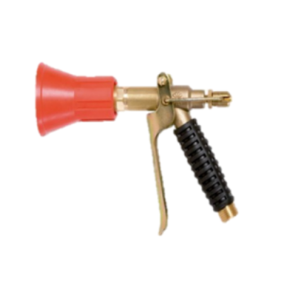 Bico de pulverizador metálico com empunhadura preta e ponta vermelha