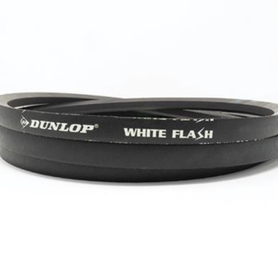 Correia preta de borracha DUNLOP com texto WHITE FLASH