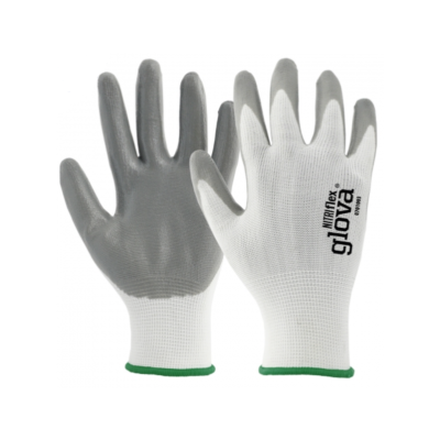 Luvas de trabalho Miniflex glovâ 34-175 com palma cinza e malha branca