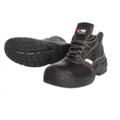 Botas de segurança pretas com sola antiderrapante e atacadores
