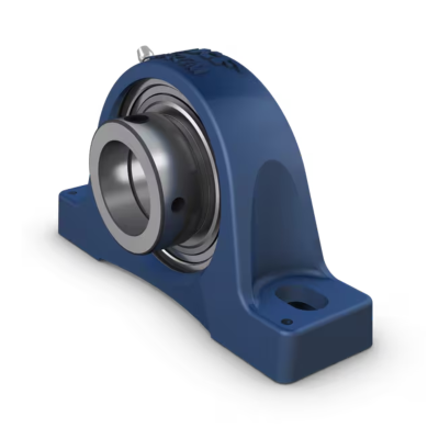 Rolamento de suporte de eixo azul com eixo metálico