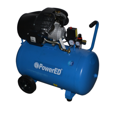 Compressor de ar azul com rodas e alça